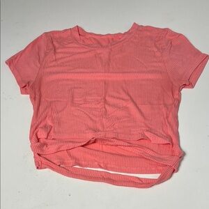 Flirtitude Active Medium Pink Short Sleeve Ribbed Cut Out T Shirt